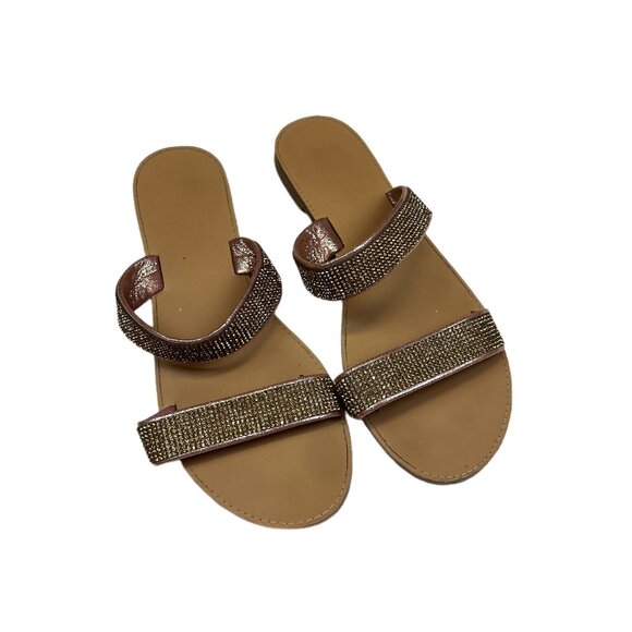 Shimmery Slip on Dual Strap Sandals (Size 8) - Picture 1 of 3